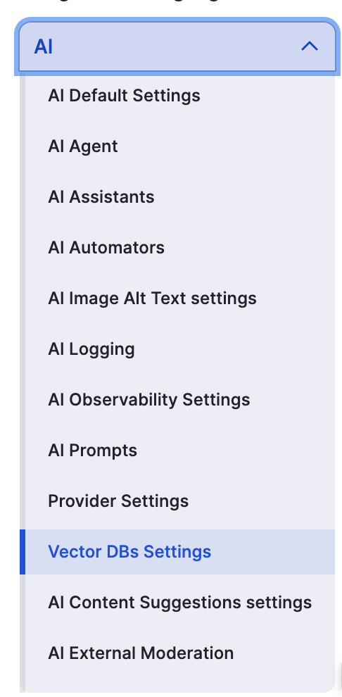 AI Configuration Menu