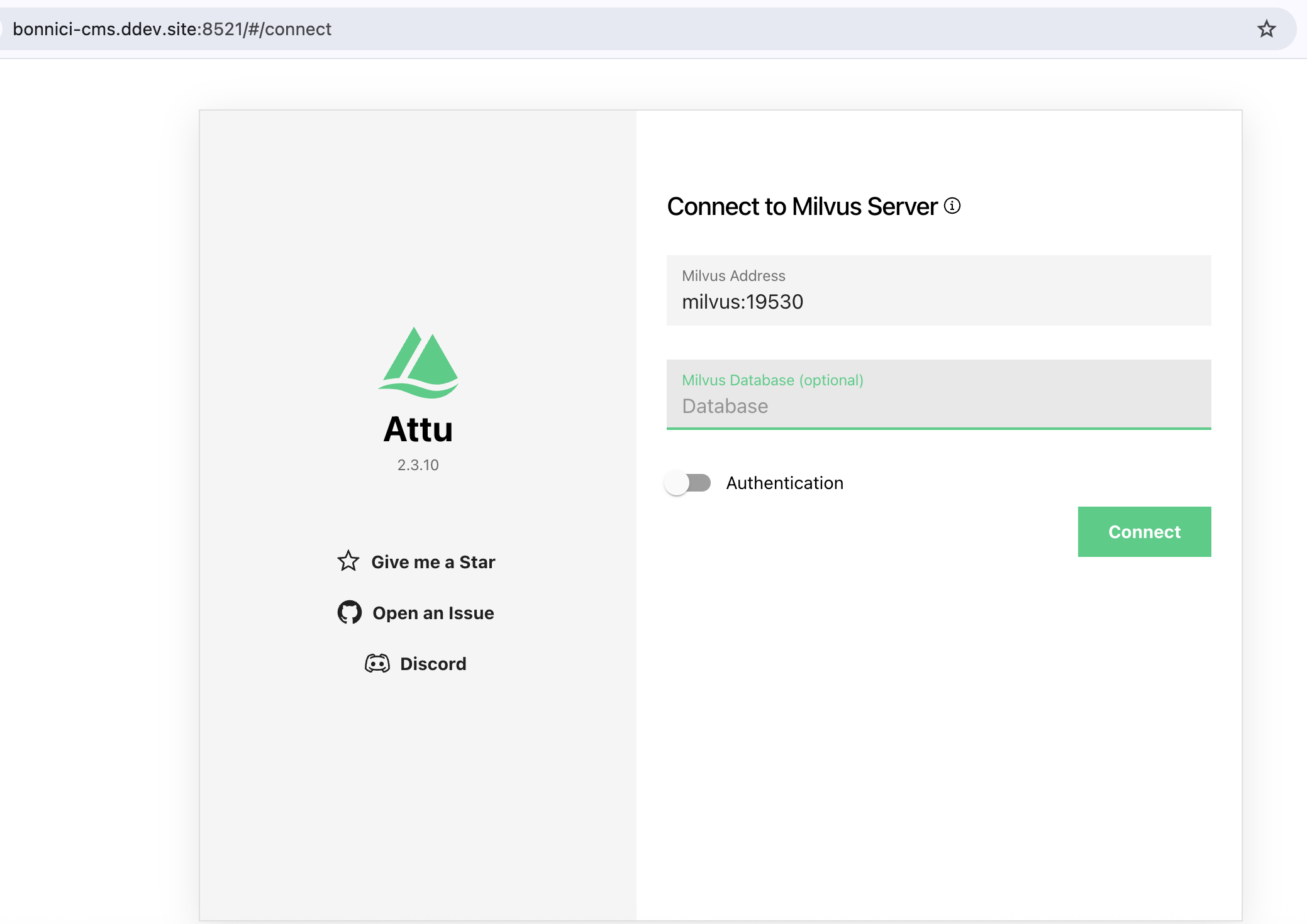 Connect to Milvus Server