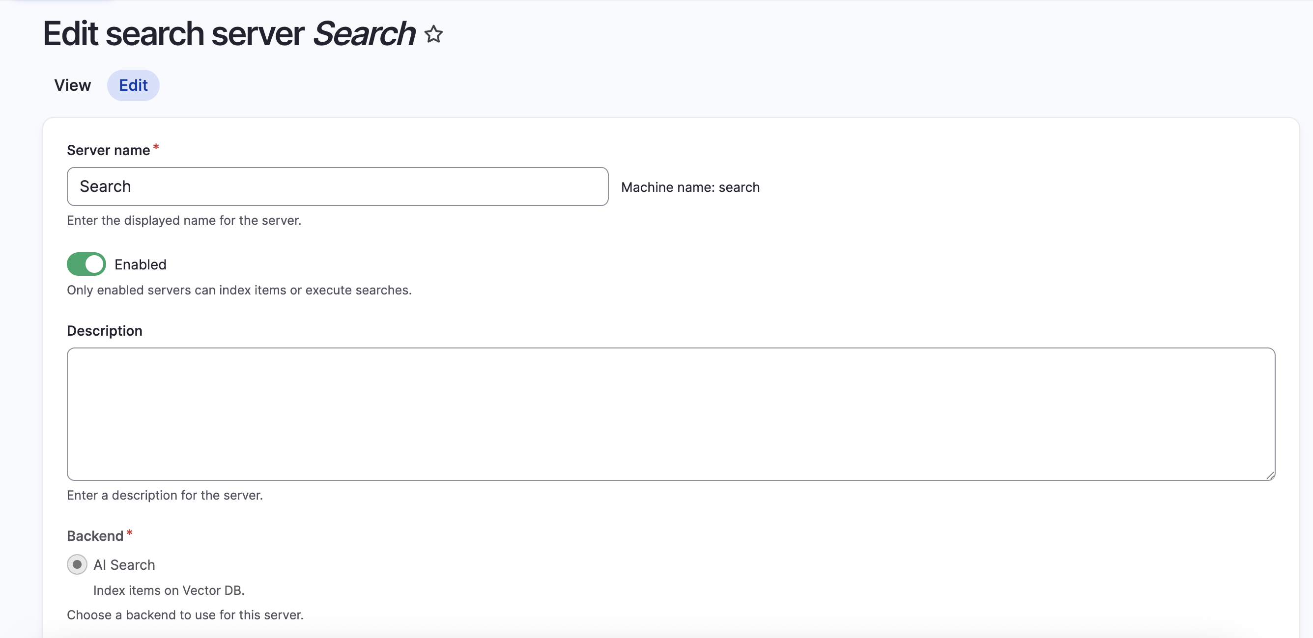 Search Server Configuration